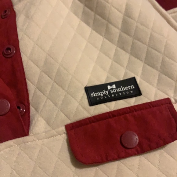 Cream and maroon simply Southern pullover - Picture 2 of 3